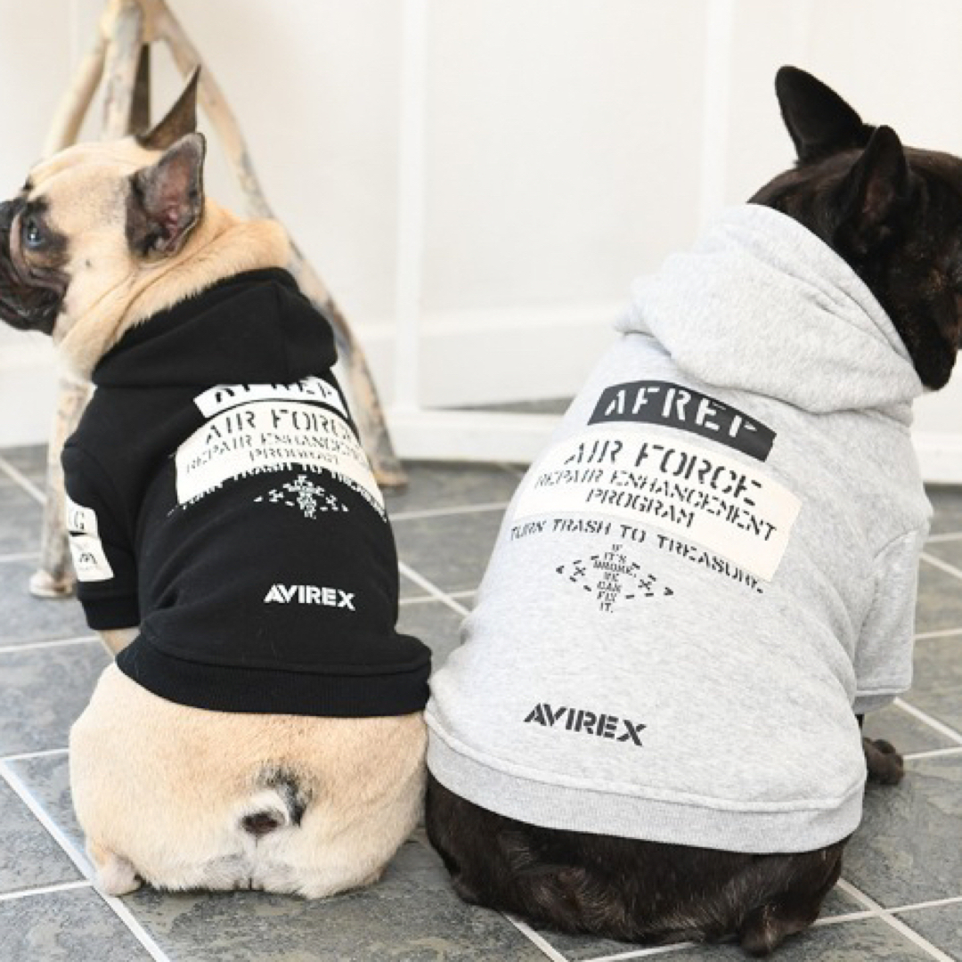 新品✨タグ付き♪ AVIREX ロゴ　犬服　パーカー　グレーほか | フリマアプリ ラクマ