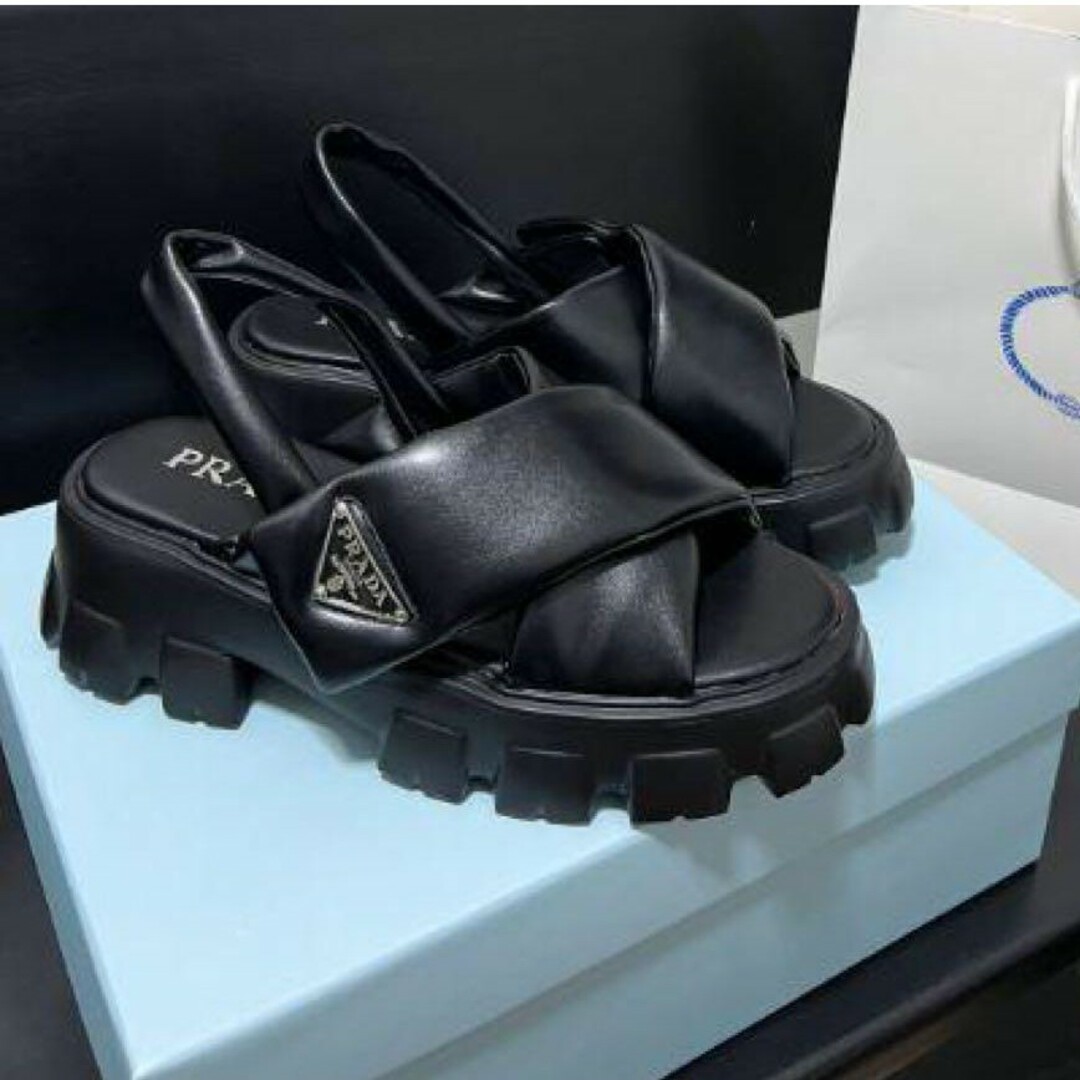 PRADAサンダル レディース 美品 ブラック | bullmastiffcreek.com