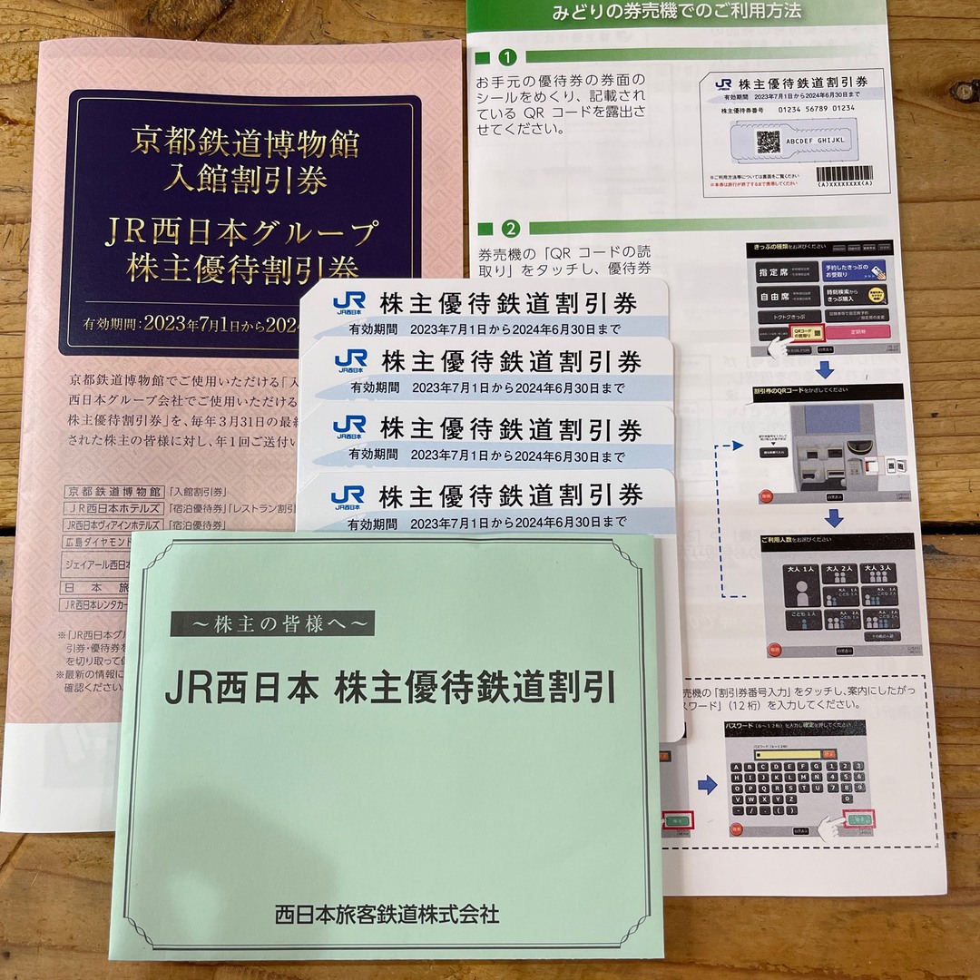 乗車券/交通券JR株主優待鉄道割引券4枚とグループ優待割引券