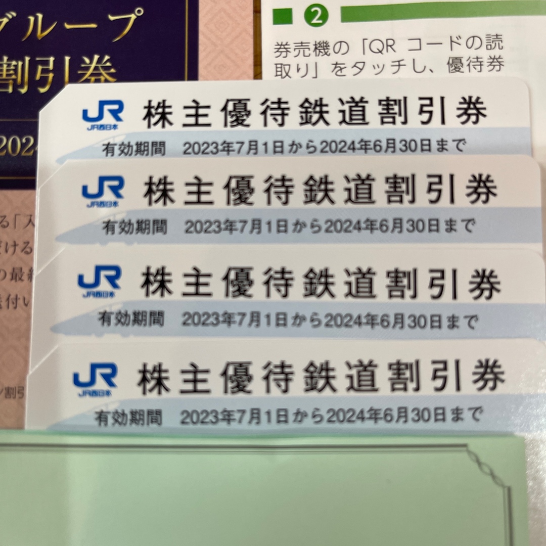 JR株主優待鉄道割引券4枚とグループ優待割引券 1