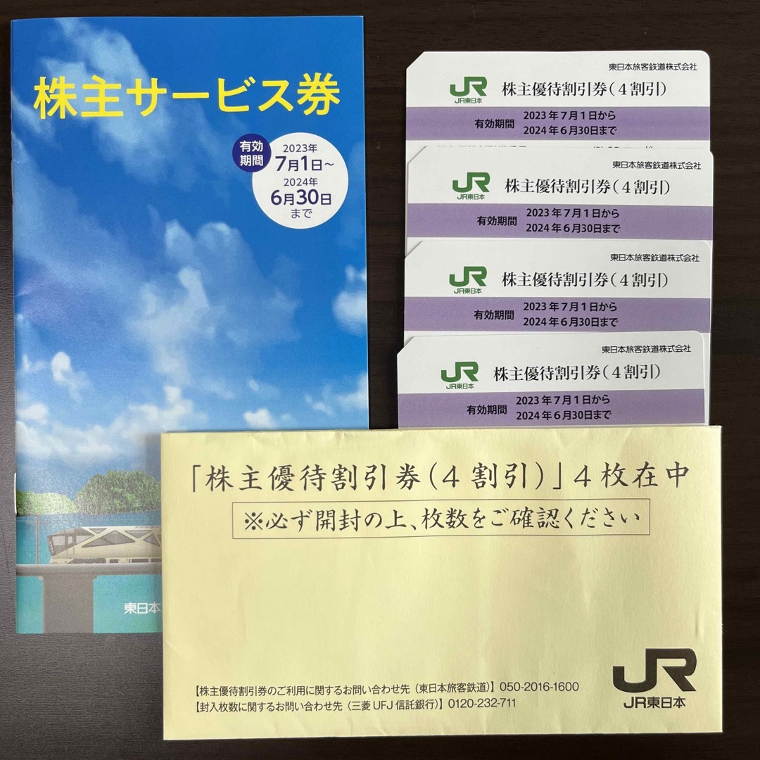 東日本旅客鉄道株式会社(JR東日本)　株主優待割引券　4枚