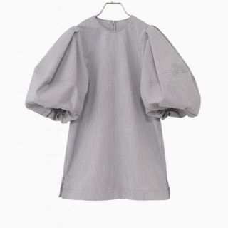 価格の大割引 タグ付き cen. セン 半袖 白 サッカー ブラウス ギンガムチェック