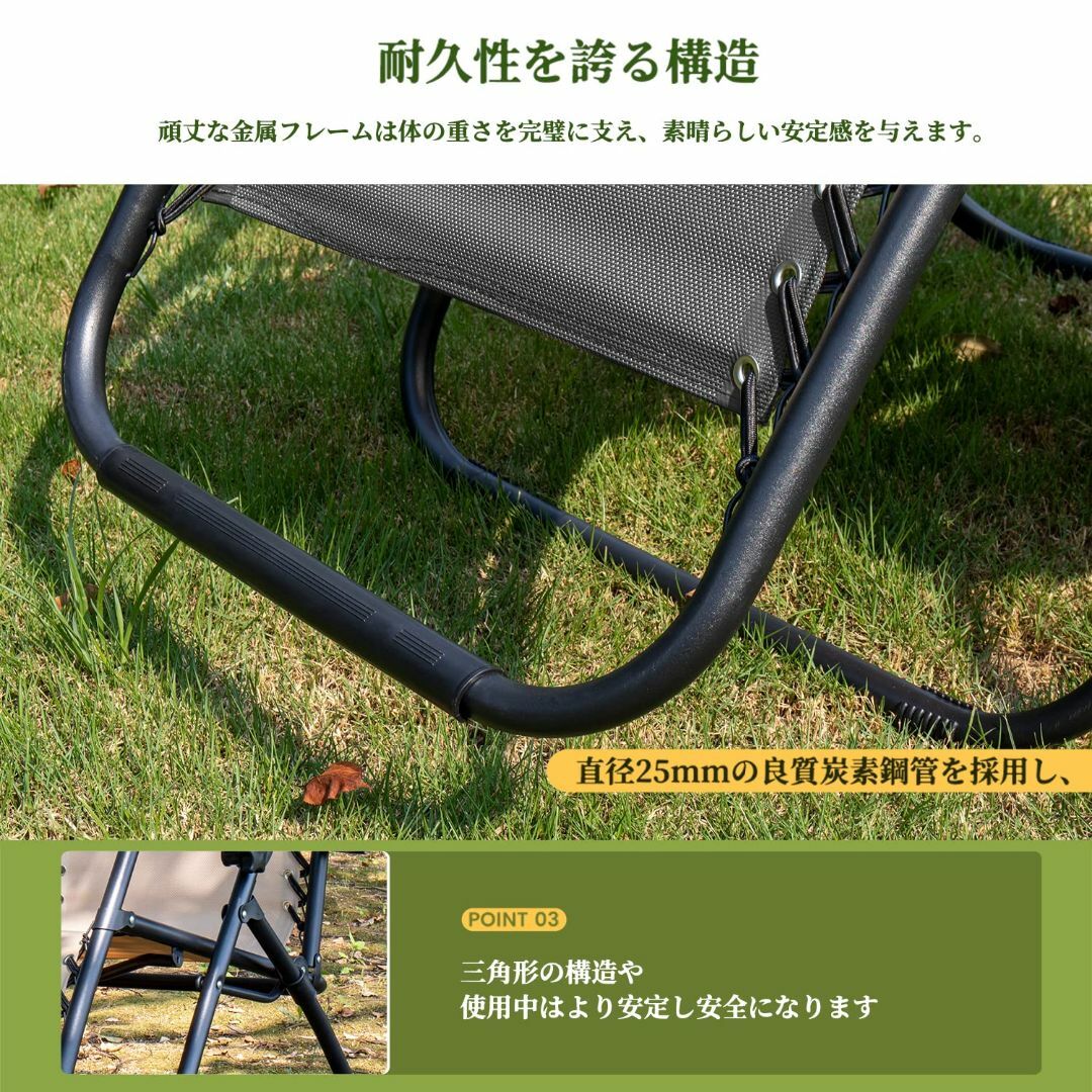 【色: ブラック】Alebert アウトドアチェア 折りたたみ椅子 キャンプ 椅