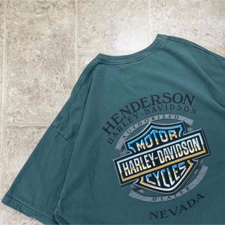 ハーレーダビッドソン(Harley Davidson)の【USA製】ハーレーダビッドソン　デカロゴ　Tシャツ　両面　オーバーサイズ　3L(Tシャツ/カットソー(半袖/袖なし))