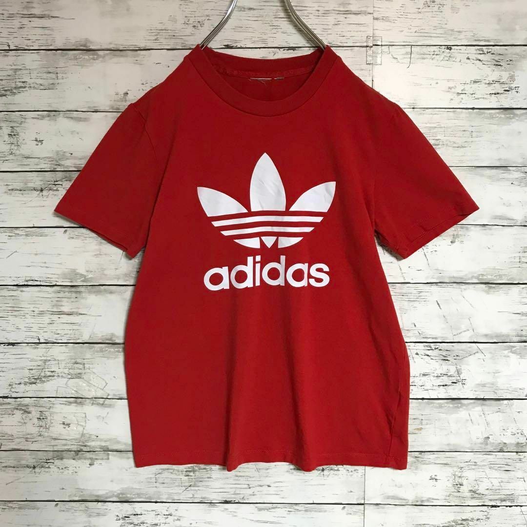 adidas(アディダス)の【美品】アディダス　センターデカロゴTシャツ　レッド　人気定番　C156 メンズのトップス(Tシャツ/カットソー(半袖/袖なし))の商品写真