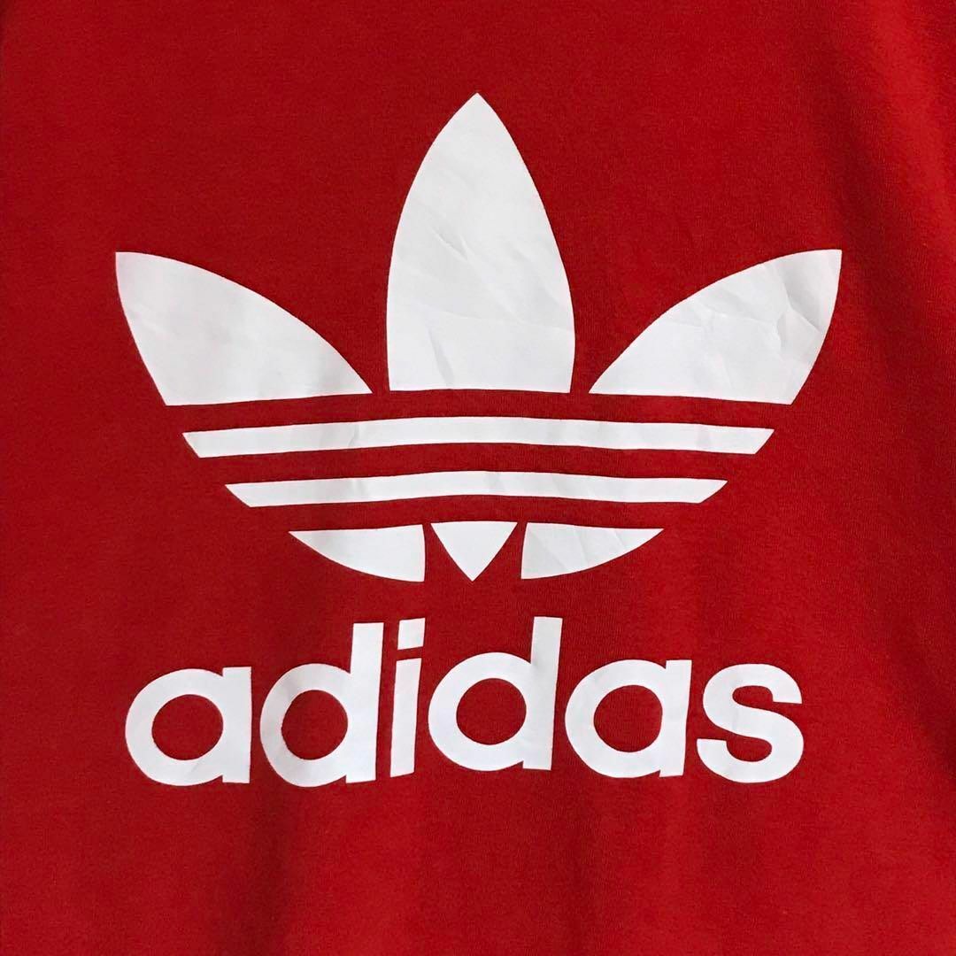 adidas(アディダス)の【美品】アディダス　センターデカロゴTシャツ　レッド　人気定番　C156 メンズのトップス(Tシャツ/カットソー(半袖/袖なし))の商品写真