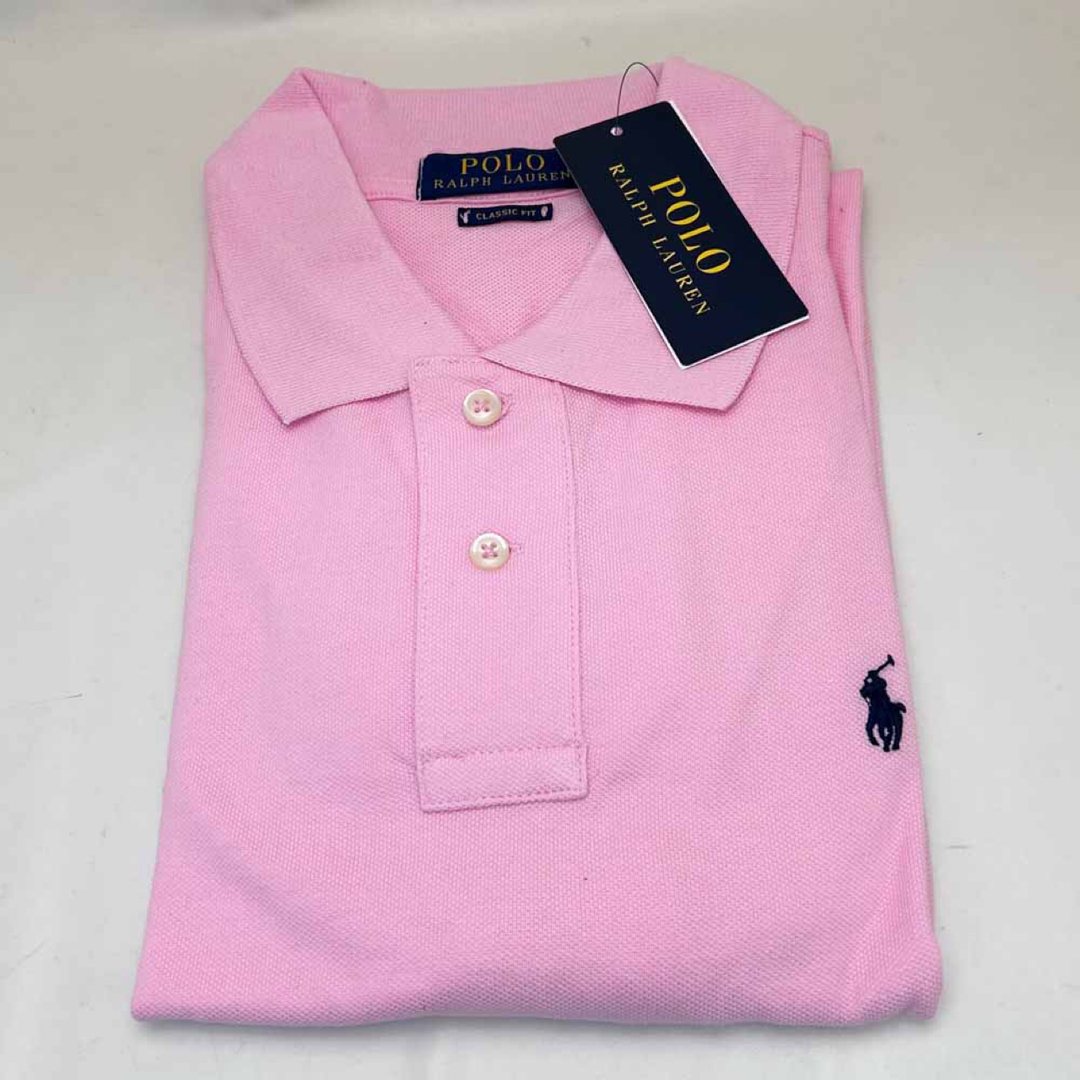 POLO RALPH LAUREN(ポロラルフローレン)の新品 ポロラルフローレン スモールポニーポロシャツ ピンク ボーイズＬサイズ レディースのトップス(ポロシャツ)の商品写真