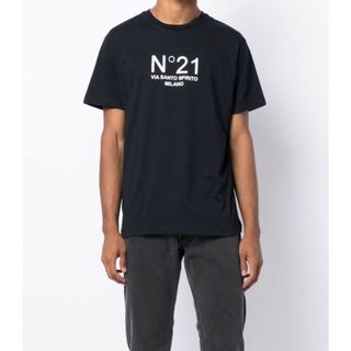 ヌメロヴェントゥーノ(N°21)の新品 n21 ヌメロヴェントゥーノ メンズTシャツ ロゴTシャツ ネイビー(Tシャツ/カットソー(半袖/袖なし))