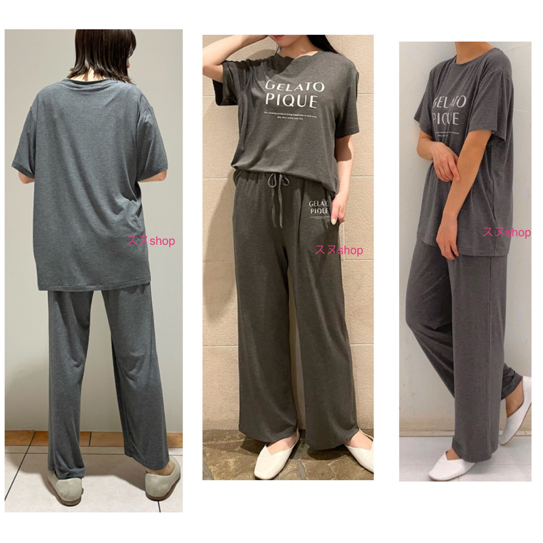 新品タグ付♡ ジェラートピケ レーヨンロゴTシャツ&パンツ 上下セット