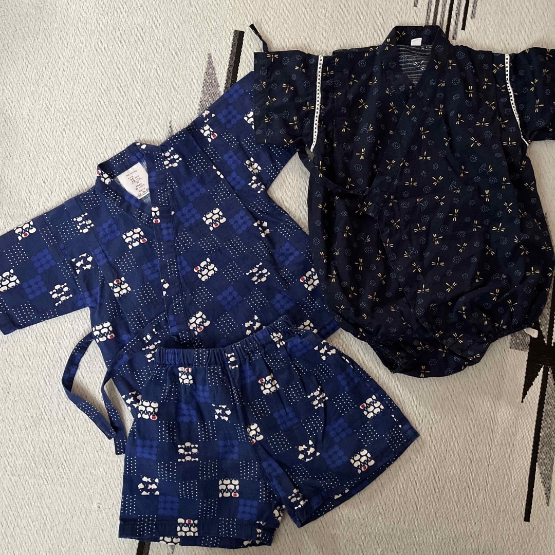 【美品】キッズ　甚平 キッズ/ベビー/マタニティのキッズ服男の子用(90cm~)(甚平/浴衣)の商品写真