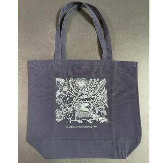 鹿児島睦さんとシルク印刷したトートバッグ（ネイビー）(トートバッグ)