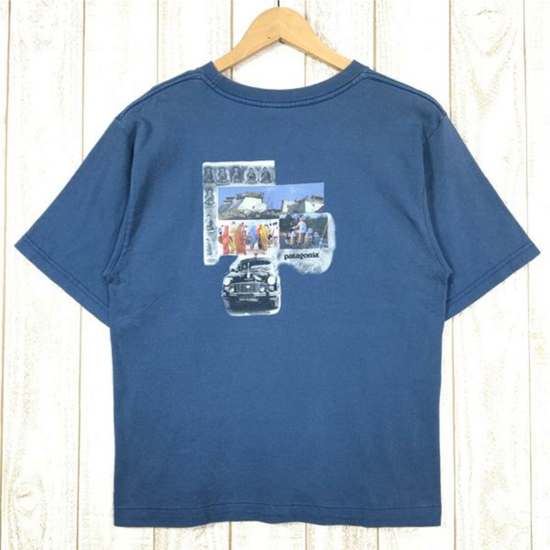 MENs S  パタゴニア 1990s オーガニックコットン ベネフィシャル Tシャツ 入手困難 PATAGONIA ブルー系