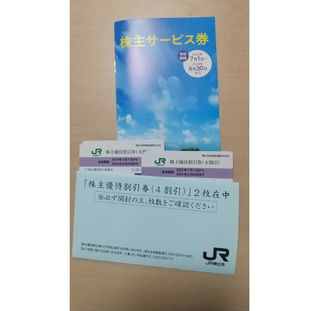 JR東日本『株主優待割引券（4割引）』2枚、サービス券