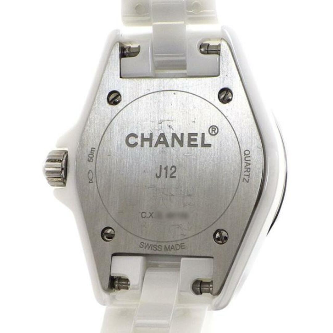 CHANEL(シャネル)のシャネル CHANEL 腕時計 J12 H3243 ピンクサファイアベゼル 8ポイント ダイヤインデックス ホワイトシェル文字盤 ホワイト セラミック 白 SS クオーツアナログ 【中古】 レディースのファッション小物(腕時計)の商品写真