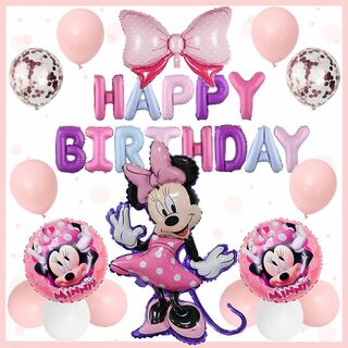 ミニー 風船 パーティー バルーン 誕生日 お祝い ピンク×HBピンクパープル(ウェルカムボード)