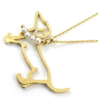 タサキ(TASAKI)のタサキ 田崎真珠 TASAKI ネックレス プリティ イン パールズ ダックスフンド マギー 2012-2013 AW コレクション 廃盤品 レア 4ポイント ベビー パール 2mm珠 K18YG 【中古】(ネックレス)