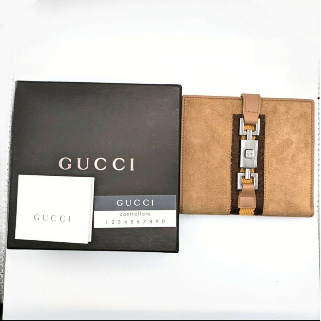 Gucci(グッチ)のGUCCI 二つ折り財布 スエード ジャッキー シェリーライン メンズのファッション小物(折り財布)の商品写真