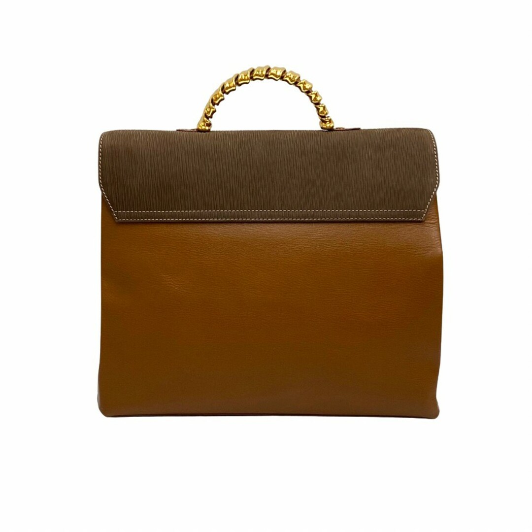 極 美品 LOEWE ロエベ ロゴ ベラスケス ツイストハンドル 金具 レザー 本革 2way ハンドバッグ ショルダーバッグ ブラウン 8rva-2708