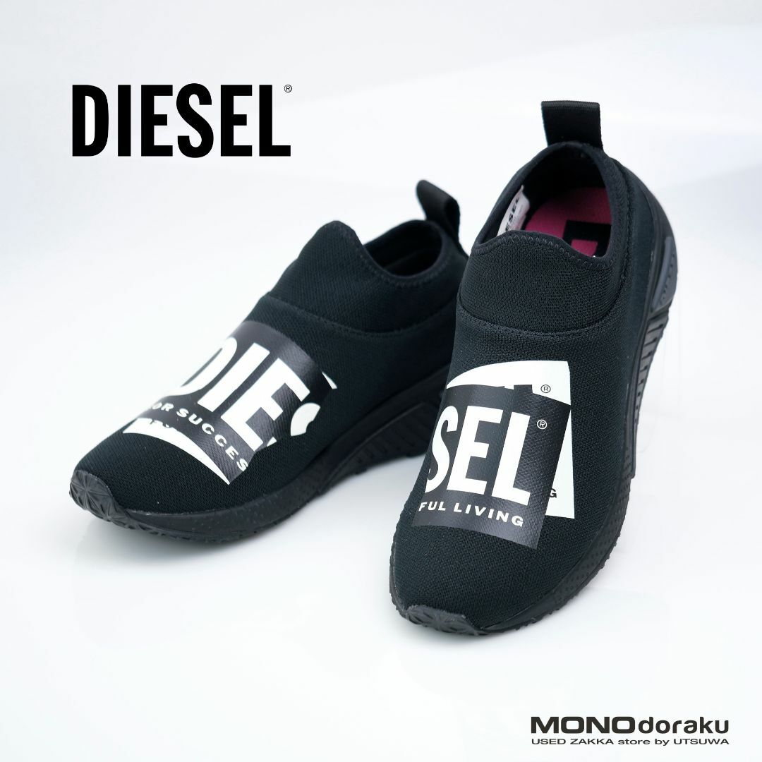 DIESEL/ディーゼル　ロゴステッカースリッポン　ブラック　24.5cmレディース