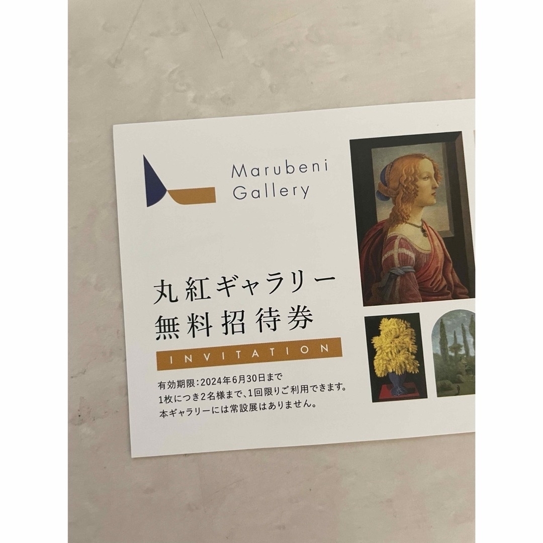 ●丸紅ギャラリー無料招待券２枚 チケットの施設利用券(美術館/博物館)の商品写真