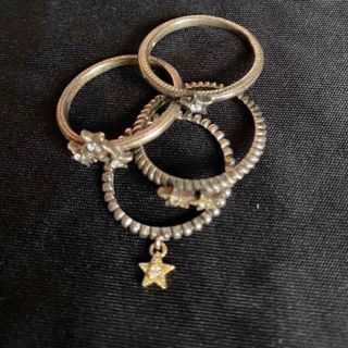 スタージュエリー(STAR JEWELRY)の星☆の4連シルバーリング　指輪　10号(リング(指輪))