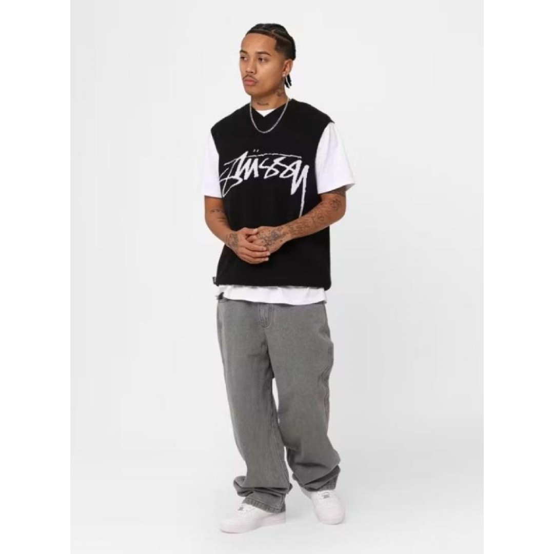 STUSSY SMOOTH STOCK KNIT VEST black - ベスト