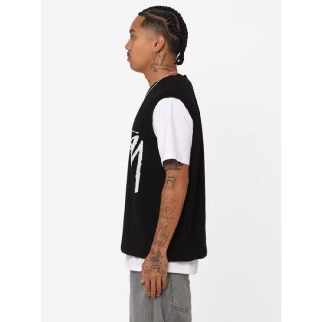 STUSSY SMOOTH STOCK KNIT VEST black