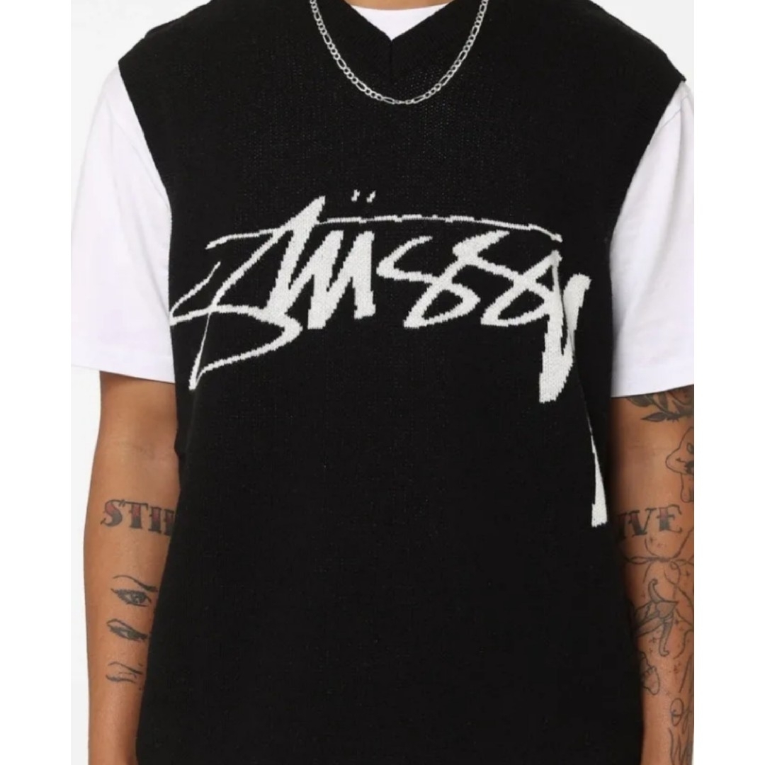 STUSSY SMOOTH STOCK KNIT VEST black