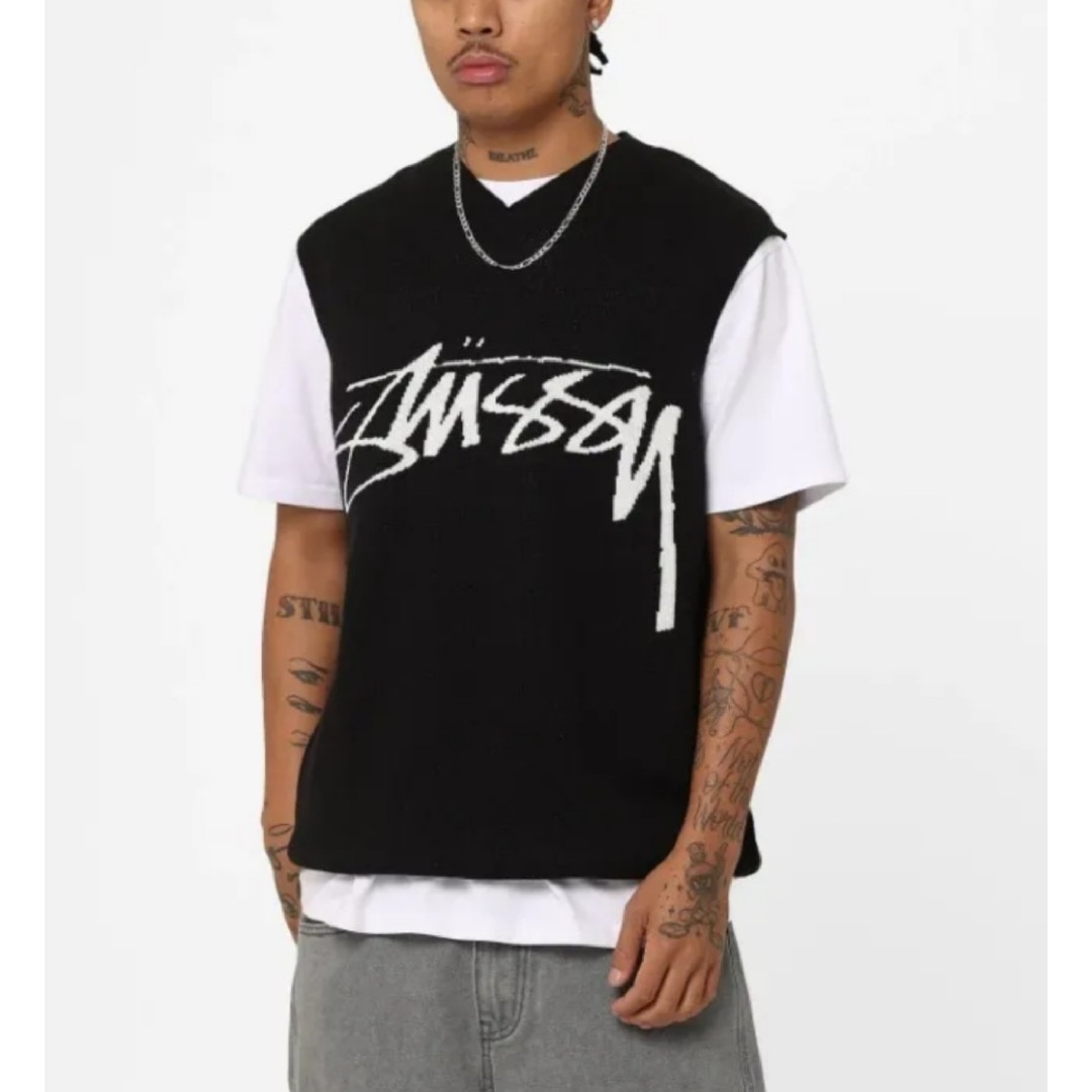 STUSSY SMOOTH STOCK KNIT VEST black