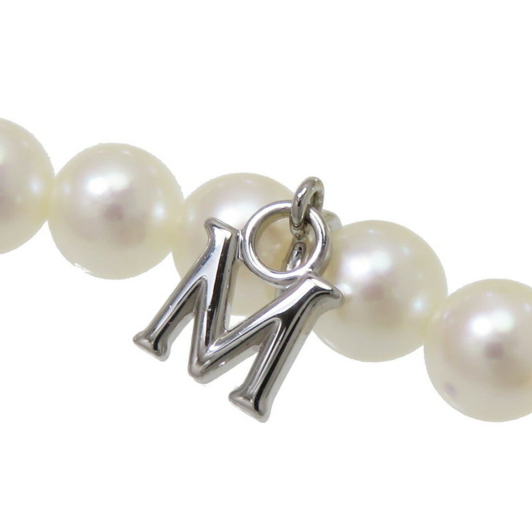 MIKIMOTO アコヤパール 真珠 Mチャーム ネックレス SV レディース