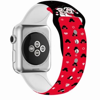 ディズニー(Disney)のApple Watchバンド　ミッキー　(42/44/45)mmアップルウォッチ(腕時計)