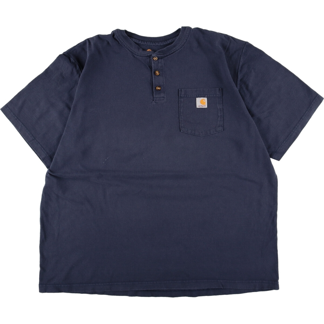 カーハート Carhartt ORIGINAL FIT ヘンリーネック 半袖 ワンポイントロゴポケットTシャツ メンズXL /eaa345557