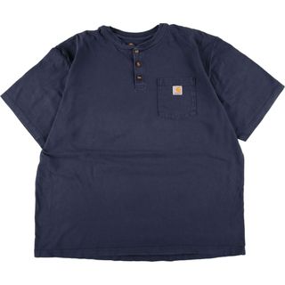 カーハート(carhartt)の古着 カーハート Carhartt ORIGINAL FIT ヘンリーネック 半袖 ワンポイントロゴポケットTシャツ メンズXXL /eaa347043(Tシャツ/カットソー(半袖/袖なし))