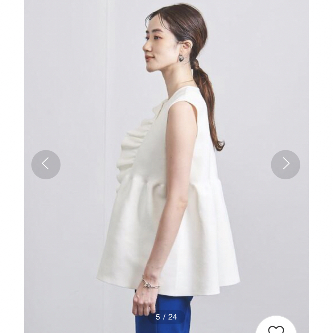 【美品】UNITED ARROWS アローズ Pフリルニットベスト ホワイト