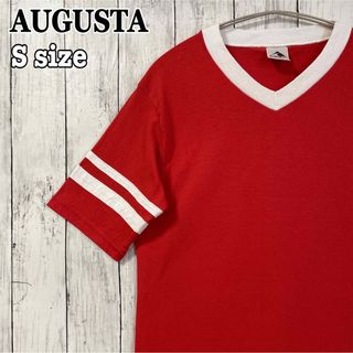 オーガスタ(AUGUSTA)のAUGUSTAオーガスタ リンガーtシャツ vネック刺繍ロゴ ヴィンテージ 古着(Tシャツ/カットソー(半袖/袖なし))