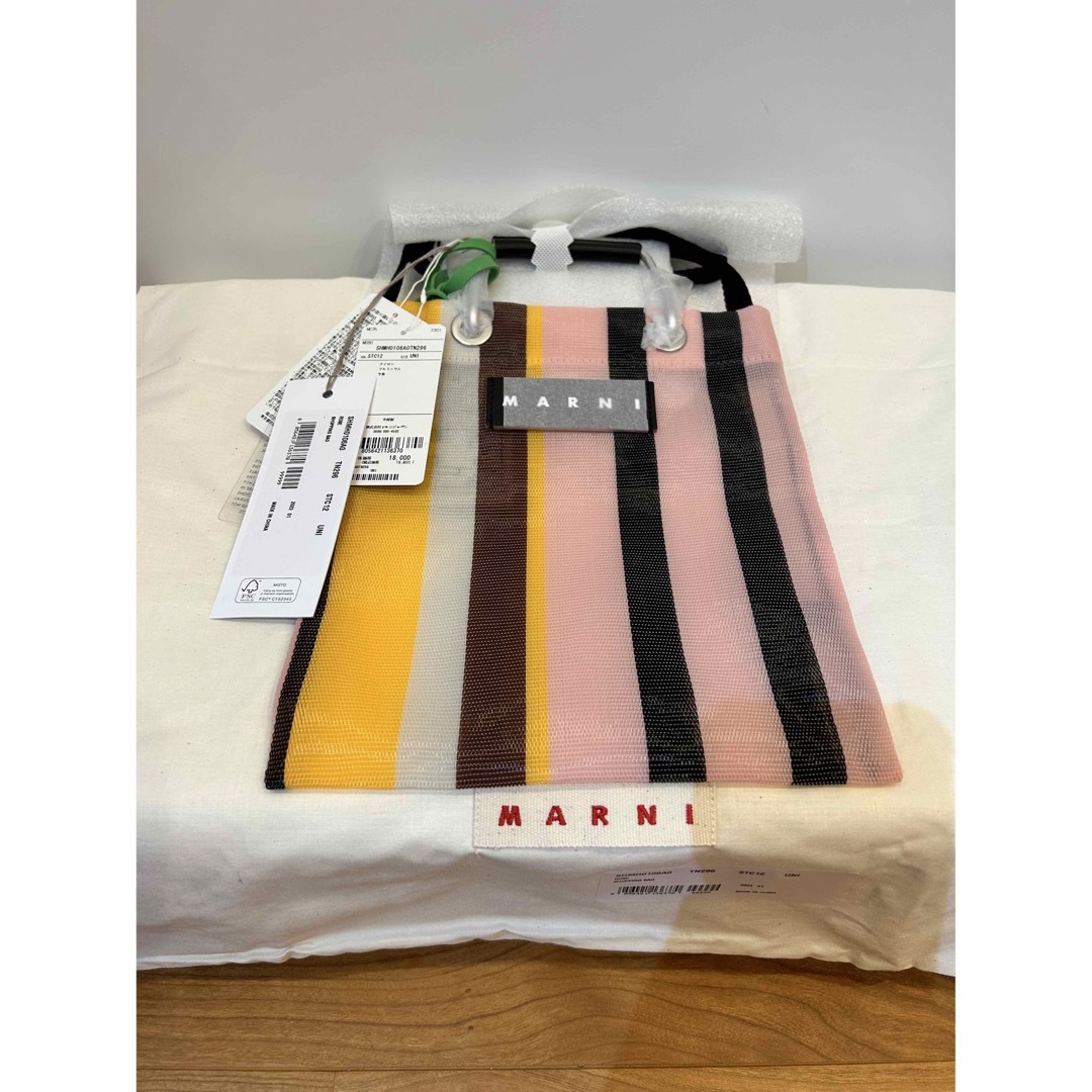 新品 送料無料 MARNI ストライプミニショルダーバッグ ローズショルダーバッグ