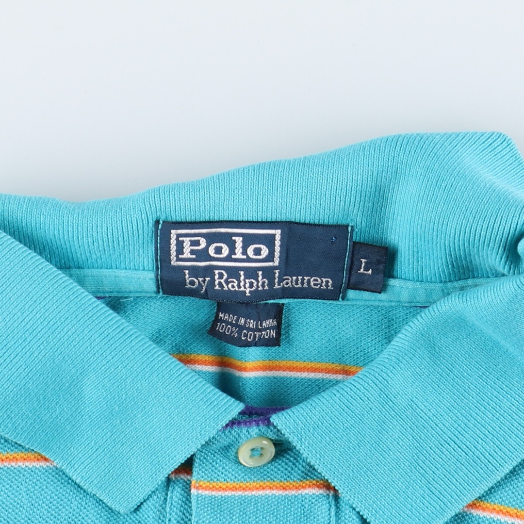 Ralph Lauren(ラルフローレン)の古着 ラルフローレン Ralph Lauren POLO by Ralph Lauren 半袖 ボーダー ポロシャツ メンズL /eaa347630 メンズのトップス(ポロシャツ)の商品写真