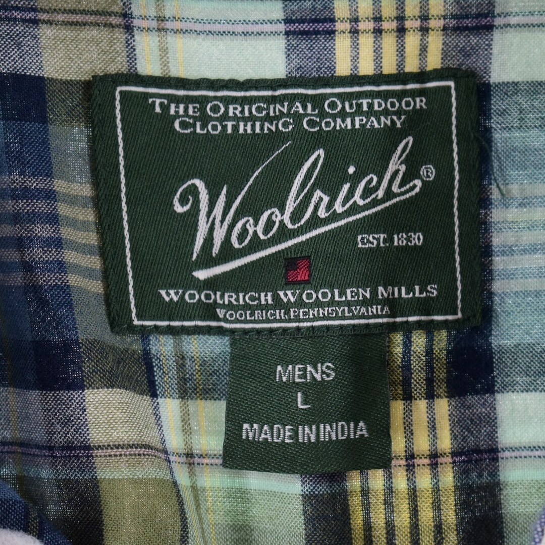 WOOLRICH(ウールリッチ)の古着 ウールリッチ WOOLRICH 半袖 ボタンダウン チェックシャツ メンズL /eaa348296 メンズのトップス(シャツ)の商品写真