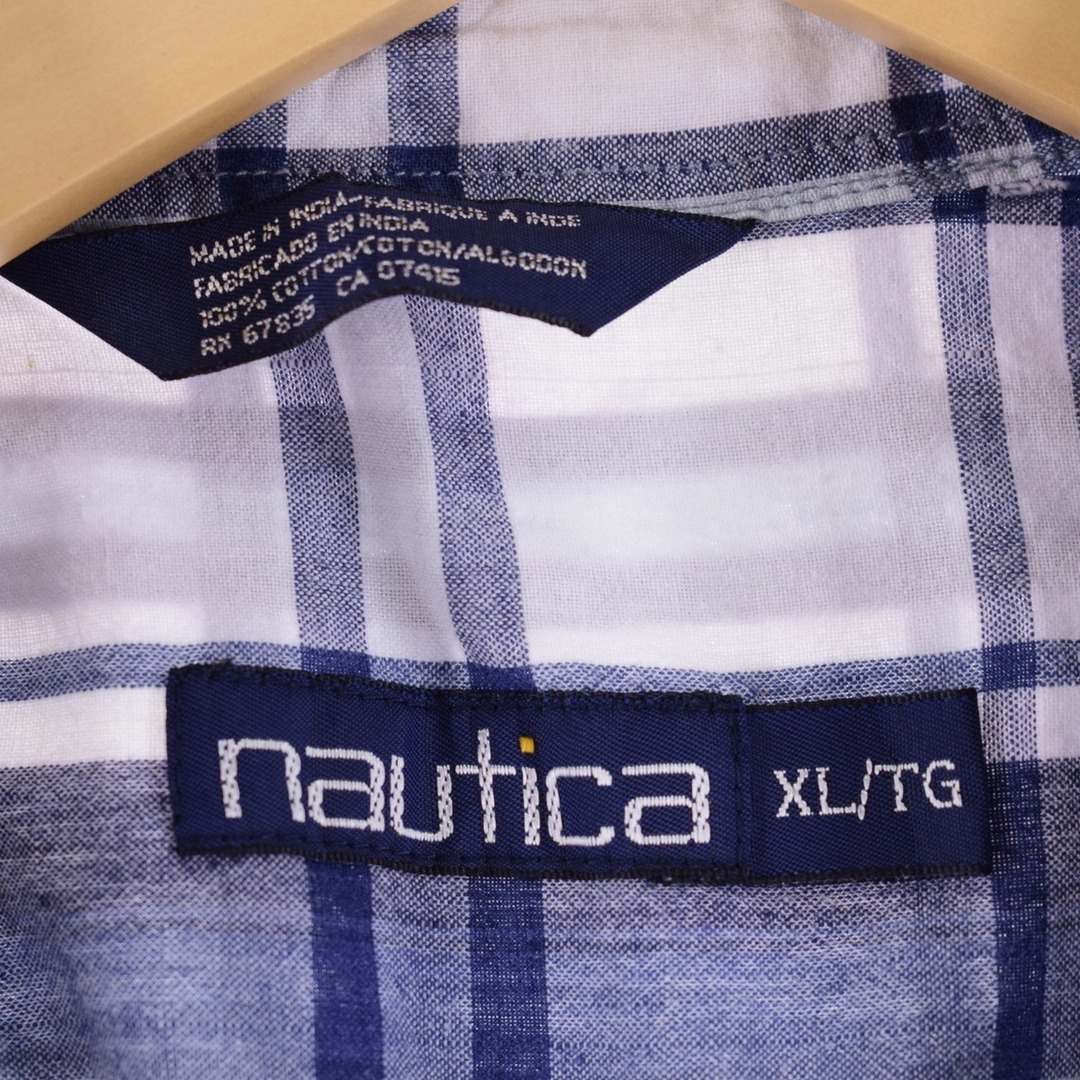 NAUTICA(ノーティカ)の古着 ノーティカ NAUTICA 半袖 ボタンダウン チェックシャツ メンズXL /eaa343172 メンズのトップス(シャツ)の商品写真