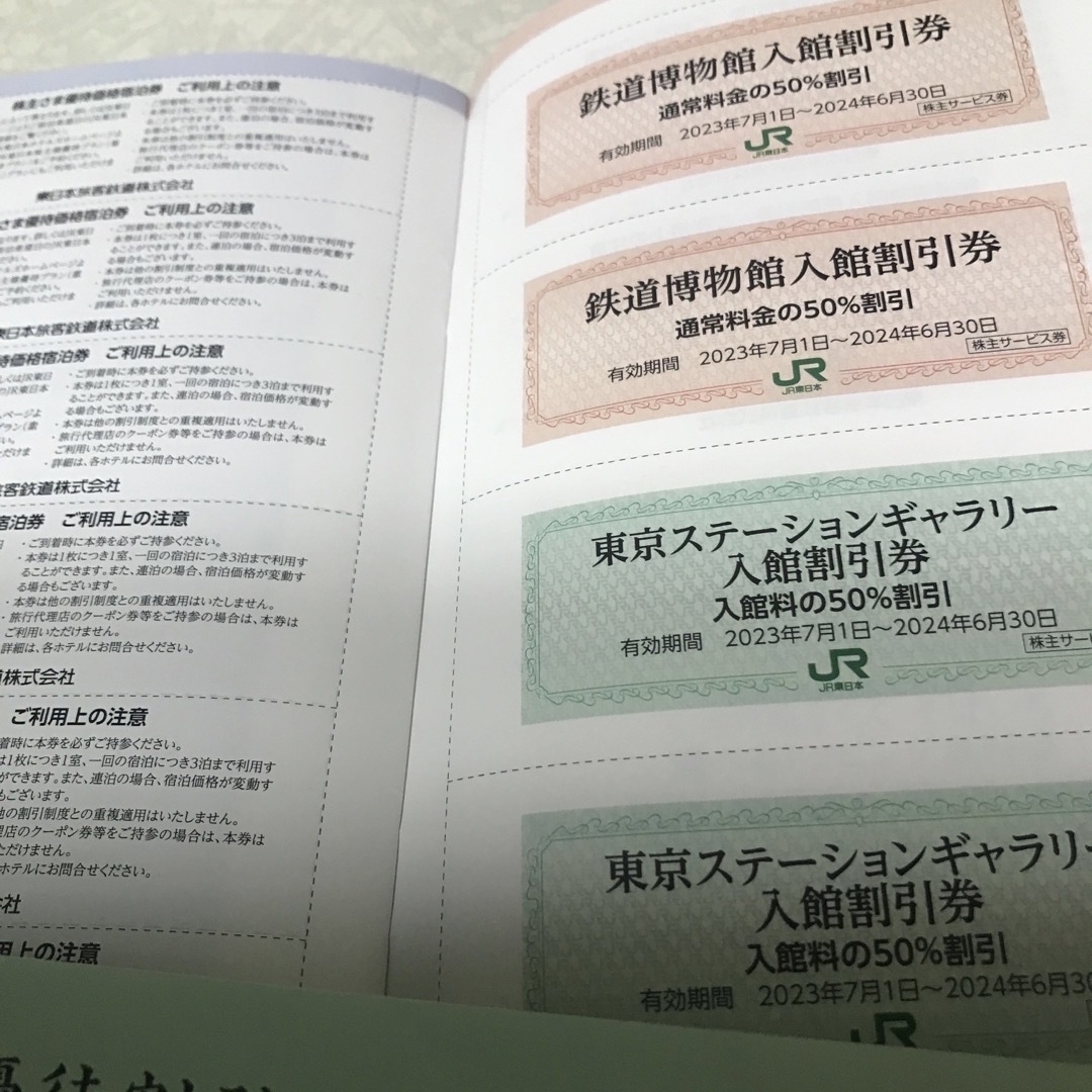 JR東日本株主優待割引券1枚、株主サービス券1冊 チケットの優待券/割引券(その他)の商品写真