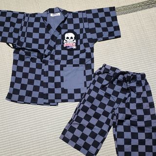 シスキー(ShISKY)のちょす様専用　男の子　甚平　130　SHGSKY　グレー　黒　ドクロ(甚平/浴衣)