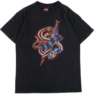 ハーレーダビッドソン(Harley Davidson)の古着 HOLOUBEK Harley-Davidson ハーレーダビッドソン 両面プリント モーターサイクル バイクTシャツ USA製 メンズM /eaa348923(Tシャツ/カットソー(半袖/袖なし))