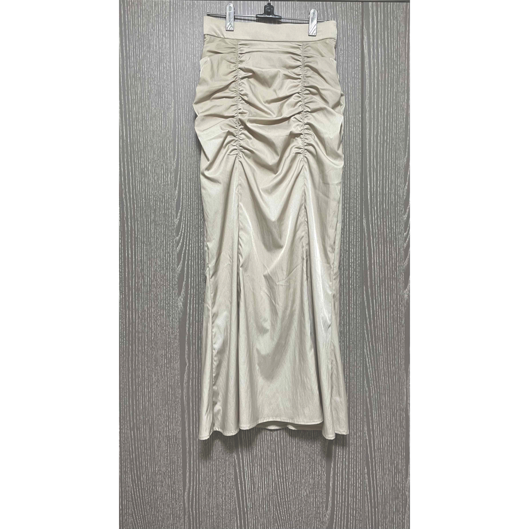 COCO DEAL(ココディール)のココディール　cocodeal ドレープギャザーマーメイドスカート　ベージュ レディースのスカート(ロングスカート)の商品写真