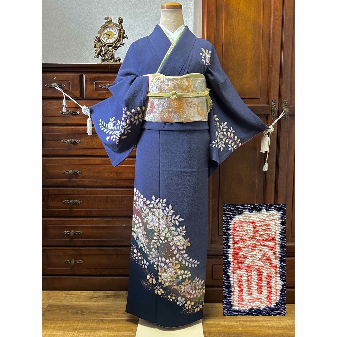 逸品 【翠山工房 辻が花 絞り 金彩】 訪問着 単品 - 着物