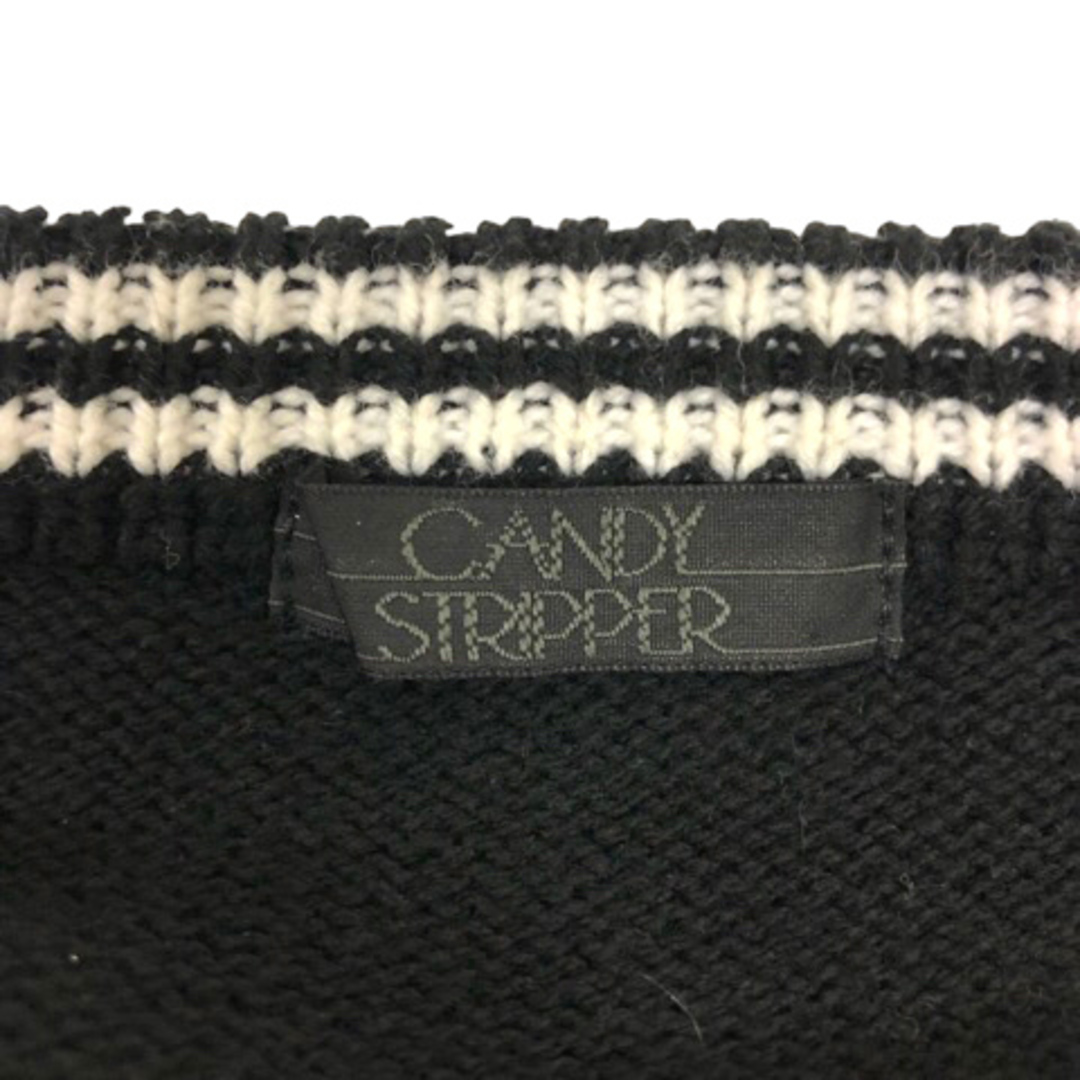 Candy Stripper(キャンディーストリッパー)のCandy Stripper セーター ライン ロゴ刺繍 長袖 2 ブラック  メンズのトップス(ニット/セーター)の商品写真