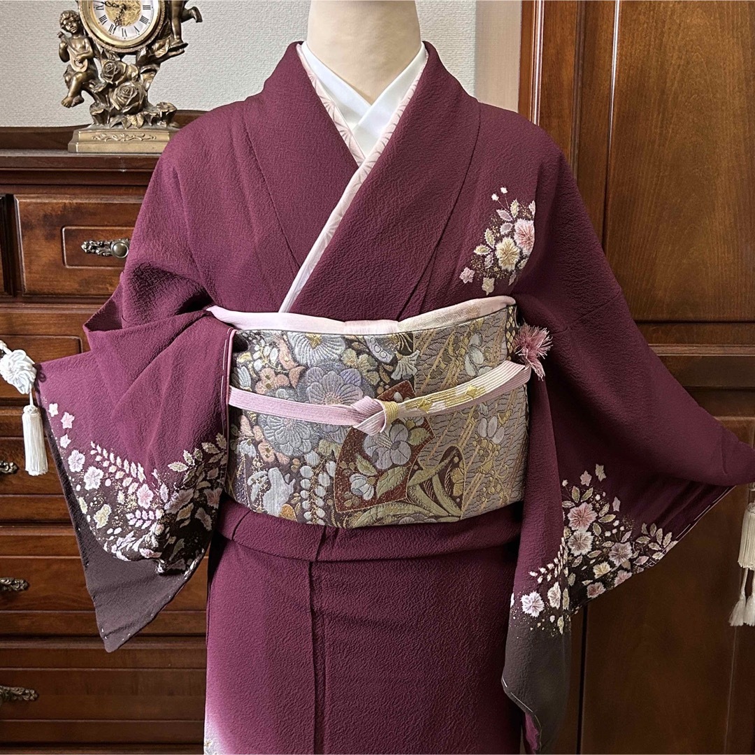 逸品 【翠山工房 辻が花 絞り 金彩 銀彩】 訪問着 単品-