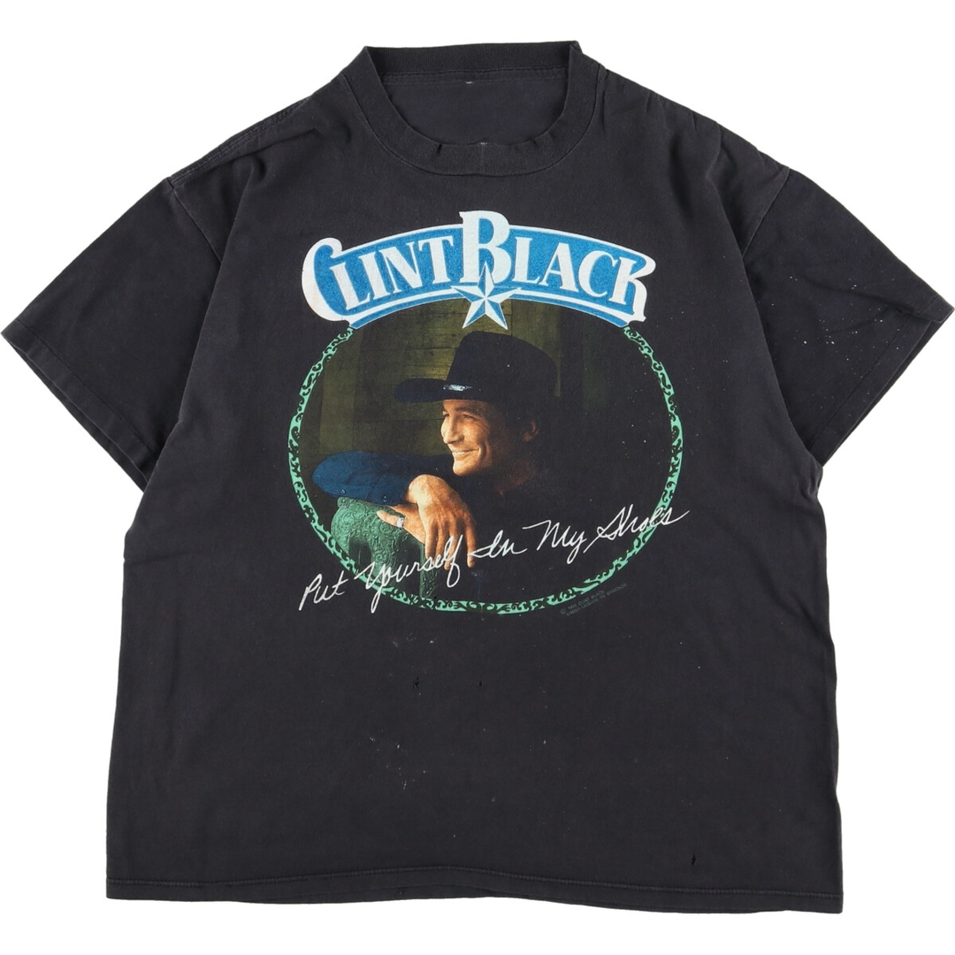 90年代 CLINT BLACK クリントブラック 両面プリント バンドTシャツ バンT メンズL ヴィンテージ /eaa347460