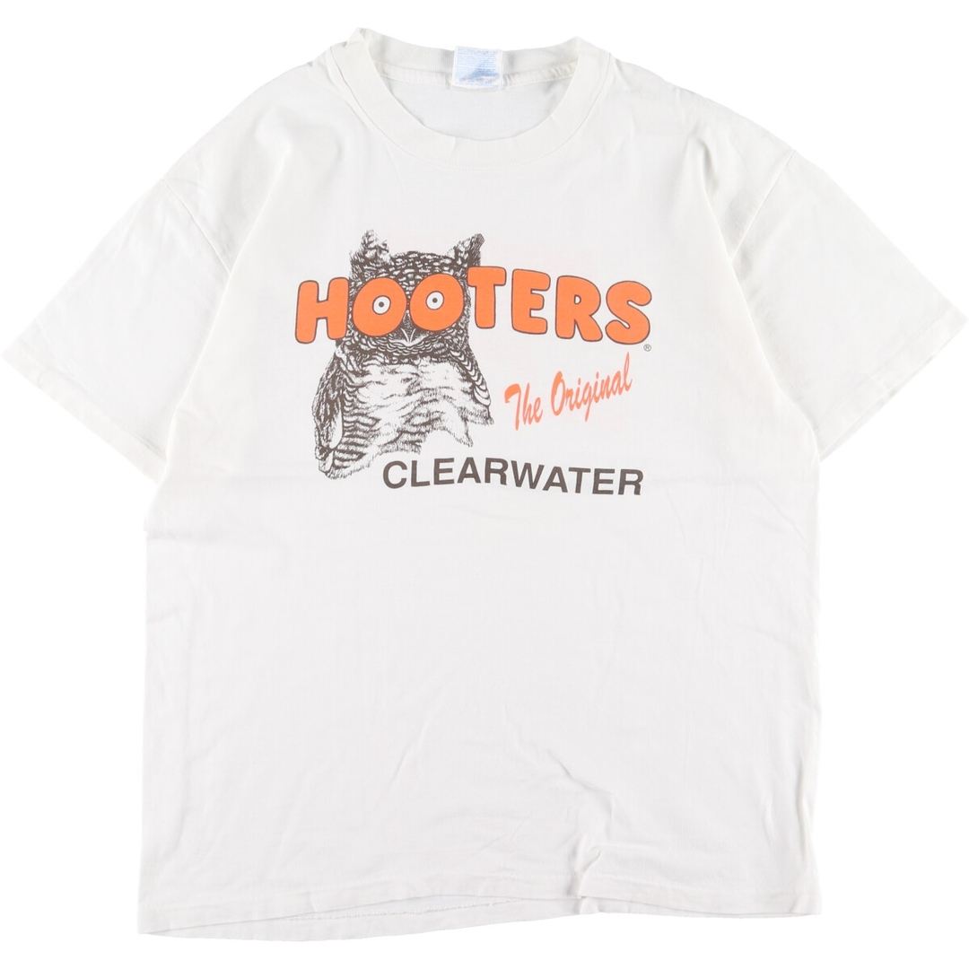 90年代 ヘインズ Hanes HOOTERS フーターズ 両面プリント アドバタイジングTシャツ USA製 メンズL ヴィンテージ /eaa346652