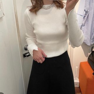 AURALEE オーラリー ロンハーマン別注 ギザ リブボートネック トップス