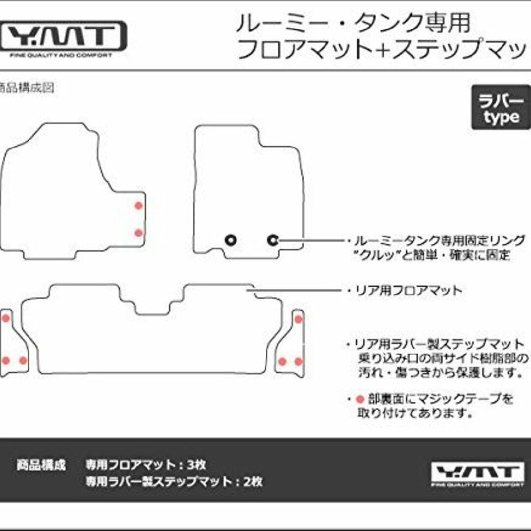 【期間限定】YMT ルーミー タンク 900系 ラバー製ステップマット TANK